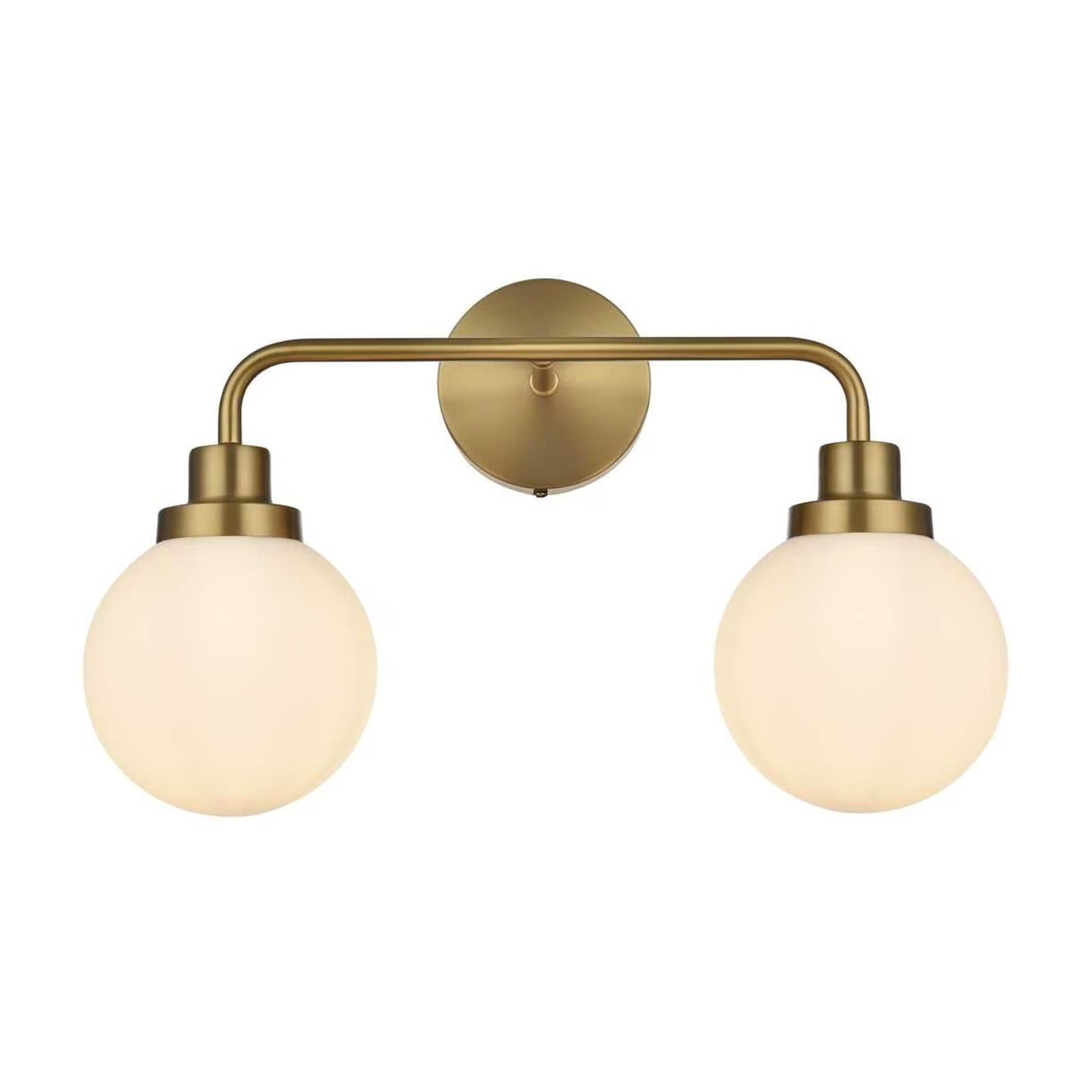 Living District Hanson 2 lights bath sconce in black with frosted shade