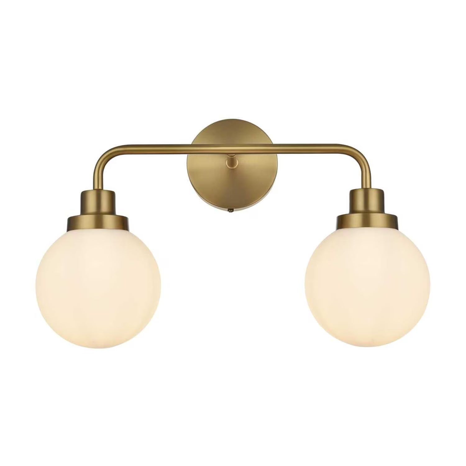 Living District Hanson 2 lights bath sconce in black with frosted shade