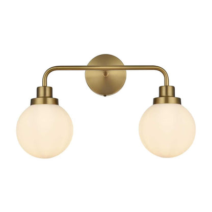 Living District Hanson 2 lights bath sconce in black with frosted shade