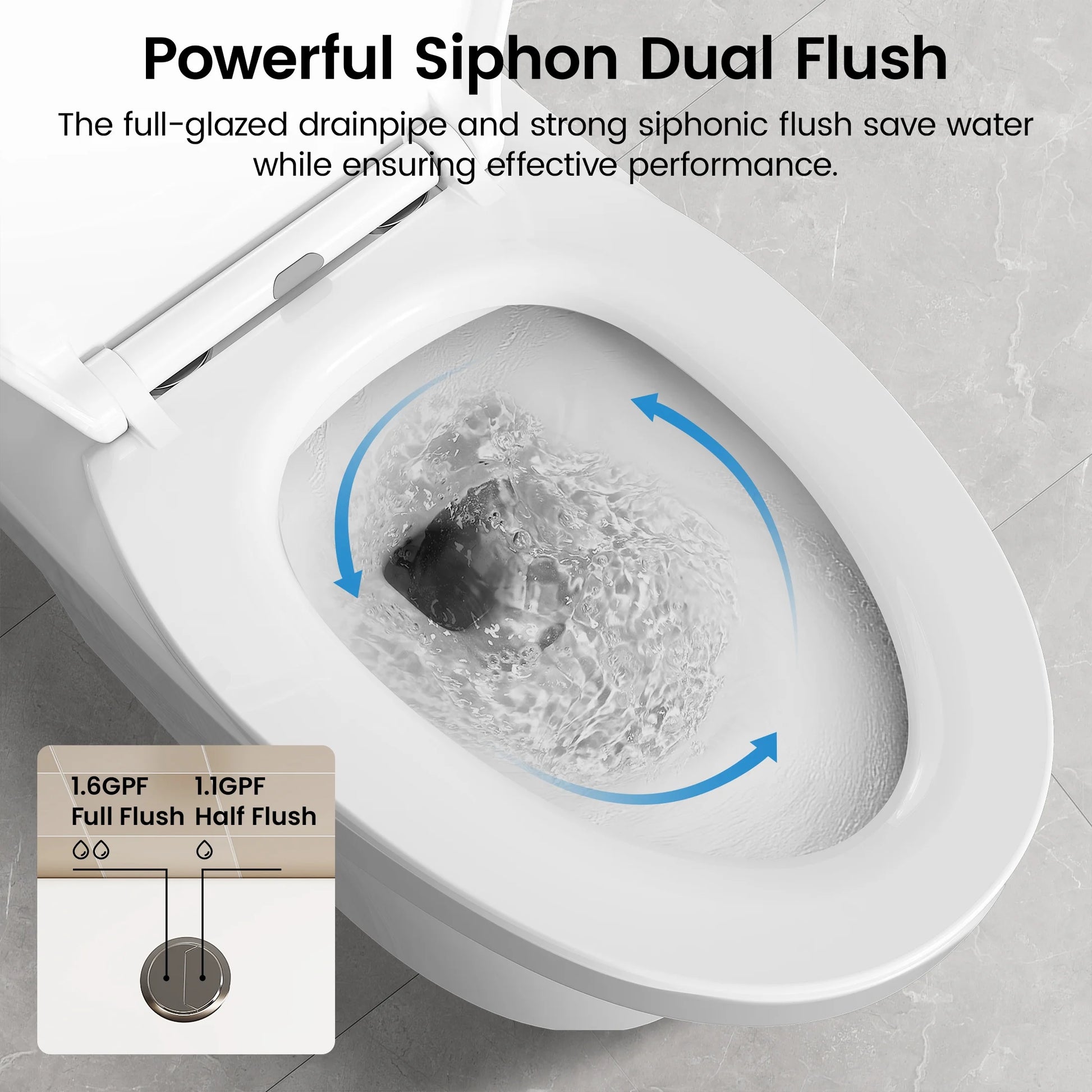 SOTOMO Elongated ADA Compliant One Piece Toilet, 17.2" Comfort Seat Height, 1.1/1.6 GPF Dual Flush, MAP 1000g, Soft-Close & Quick Release Seat, 12" Rough-In, Fully Skirted Toilet for Bathroom