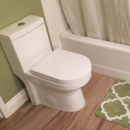 HOROW Small Toilet One Piece Short Compact Bathroom Tiny Mini Commode Water Closet Dual Flush Concealed Trapway