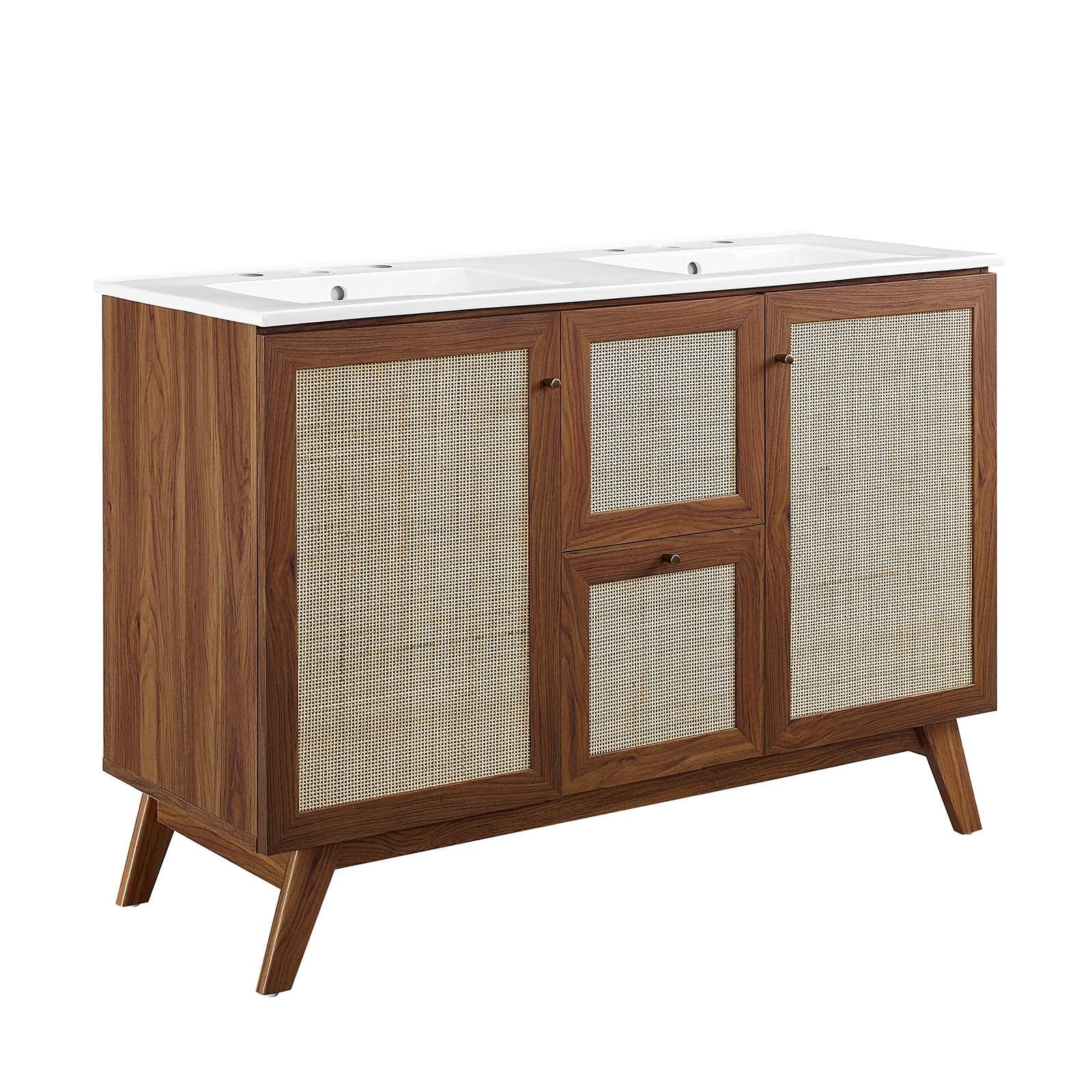 Modway Soma 48�?Double Sink Bathroom Vanity in Oak White