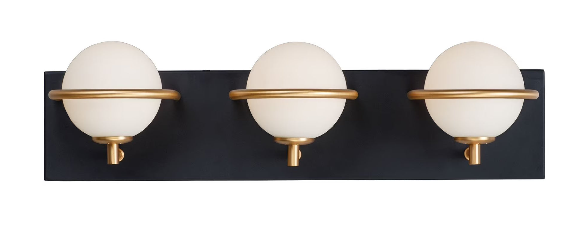 21603SWBKGLD-Maxim Lighting-Revolve 3 Light Bath Vanity Approved for Damp Locations