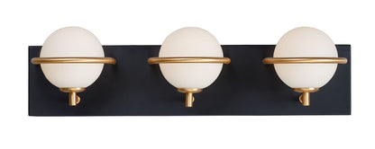 21603SWBKGLD-Maxim Lighting-Revolve 3 Light Bath Vanity Approved for Damp Locations