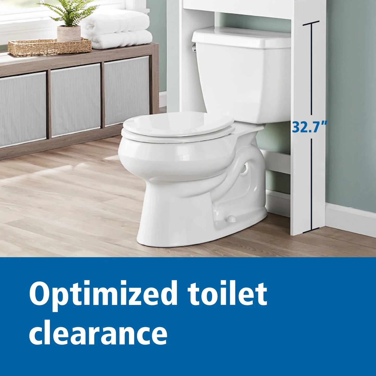 Sharemee 23in W Over the Toilet Space Saver Cabinet 3-Shelf Bathroom Storage, White