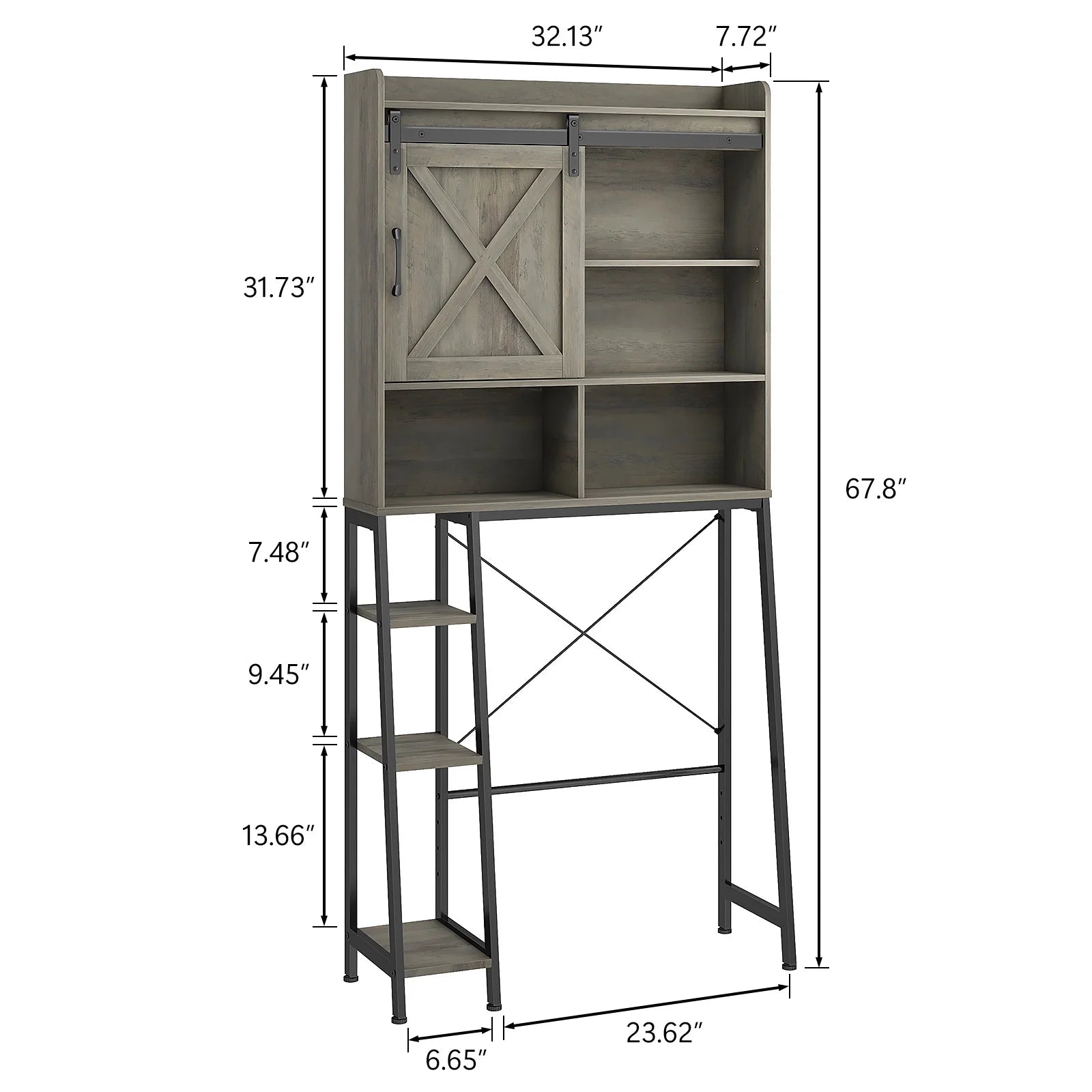 Vabches Over The Toilet Storage Cabinet with Sliding Door and Integrated Toilet Paper Holder, Ideal for Bathrooms, Restrooms, and Laundry Rooms.
