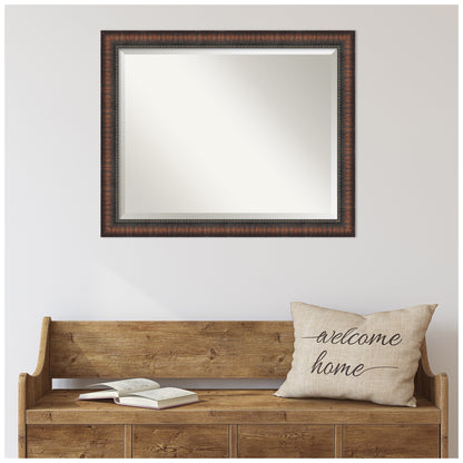 Amanti Art Caleb Brown Beveled Bathroom Wall Mirror