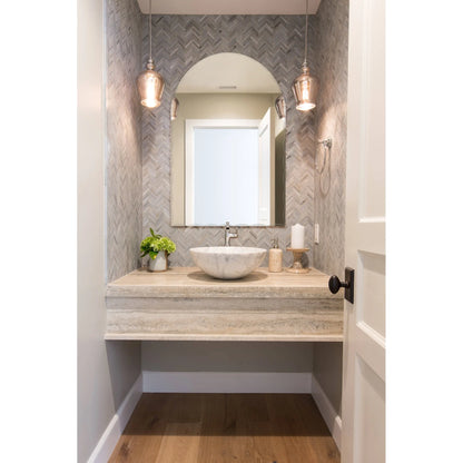 Decor Wonderland Rita Arch Modern Frameless Bathroom Vanity Mirror 39.5" W x 31.5" T