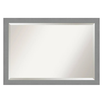 Cabinet White Narrow Beveled Wood Bathroom Wall Mirror