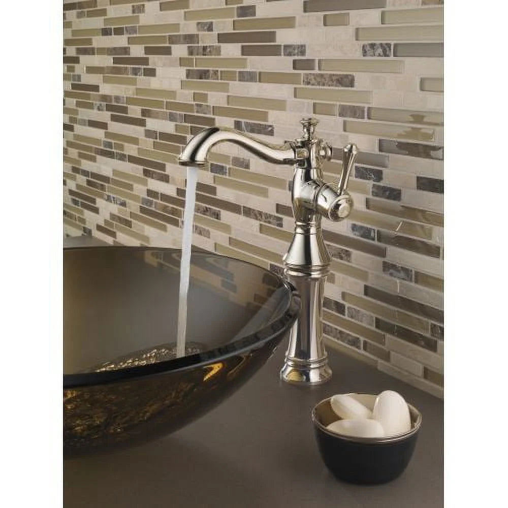 Delta Cassidy Single Handle Vessel Bathroom Faucet, Polished Nickel