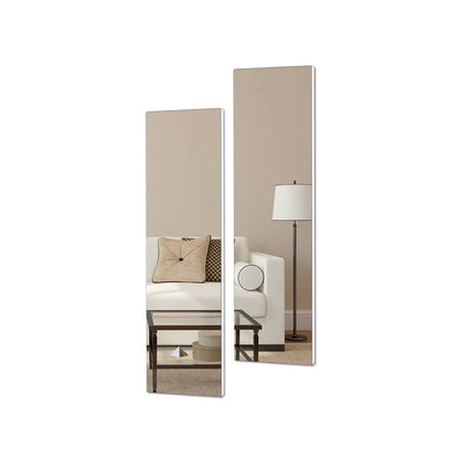 Organizedlife Decor Wall Mirror Frameless Mirror,2-Piece Set Free Combination Hanging Floor Mirrors Living Room Bathroom