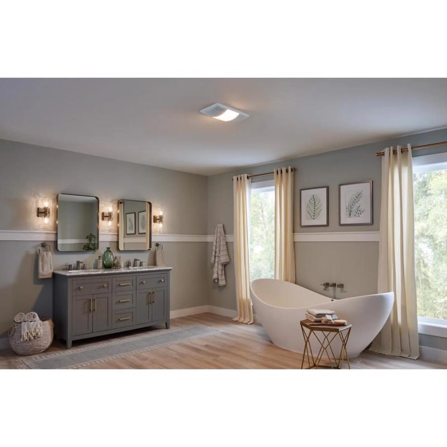 Broan-NuTone 80 CFM 1.5 Sones Bathroom Exhaust Fan with Heater and Light