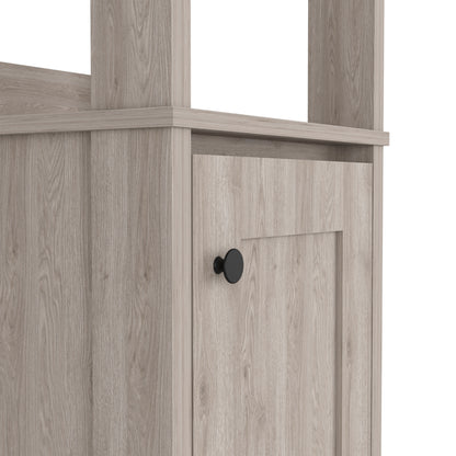 DUOSONG Medicine Cabinet Irvine, One External Shelf, Light Gray Finish Light Gray Particle Board Bath & Faucets Bathroom Storage