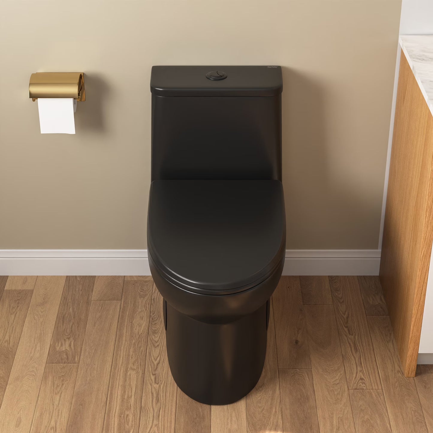 DeerValley Ursa DV-1F52677 Elongated One-Piece Toilet Ceramic 0.8/1.28 GPF Dual Flush Bathroom Toilets