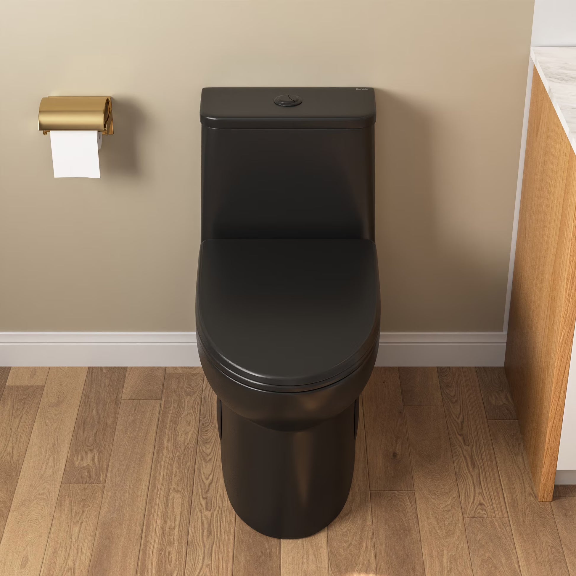DeerValley Ursa DV-1F52677 Elongated One-Piece Toilet Ceramic 0.8/1.28 GPF Dual Flush Bathroom Toilets
