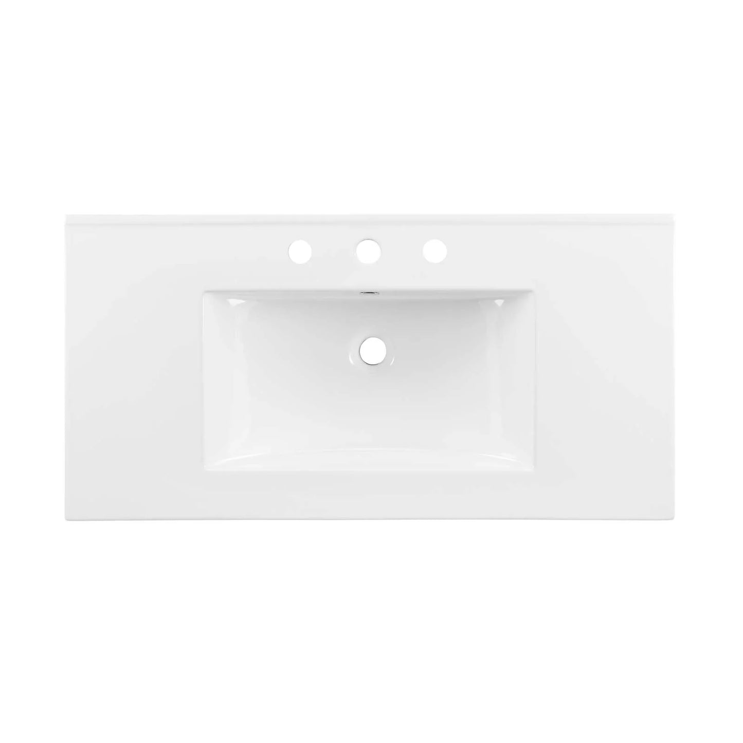 Modway Elysian 36" Wood Bathroom Vanity in White Brown