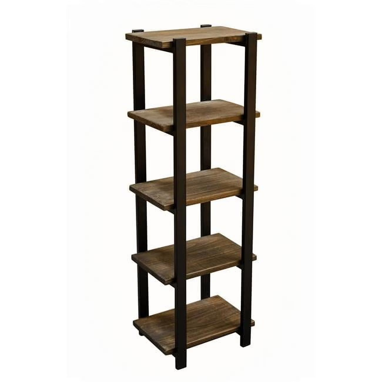 Pomona 48"H Metal and Solid Wood Bath Floor Storage Shelf