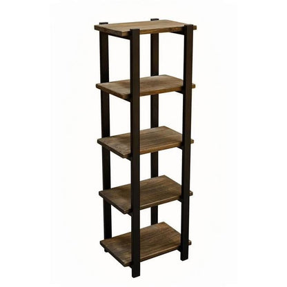 Pomona 48"H Metal and Solid Wood Bath Floor Storage Shelf