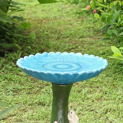 JeashCHAT Clearance Garden Decor Bird Feeder Resin Animal Statue Cute Rabbit Sculpture Ornament for Outdoor Indoor Yard Lawn, Bird Bath Accessory