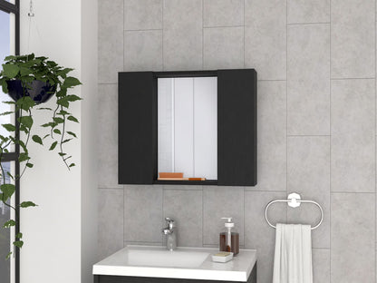 DUOSONG Medicine Cabinet Irvine, One External Shelf, Light Gray Finish Light Gray Particle Board Bath & Faucets Bathroom Storage
