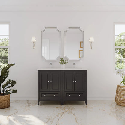 Fresca Oxford 48" Antique White Traditional Double Sink Bathroom Cabinets